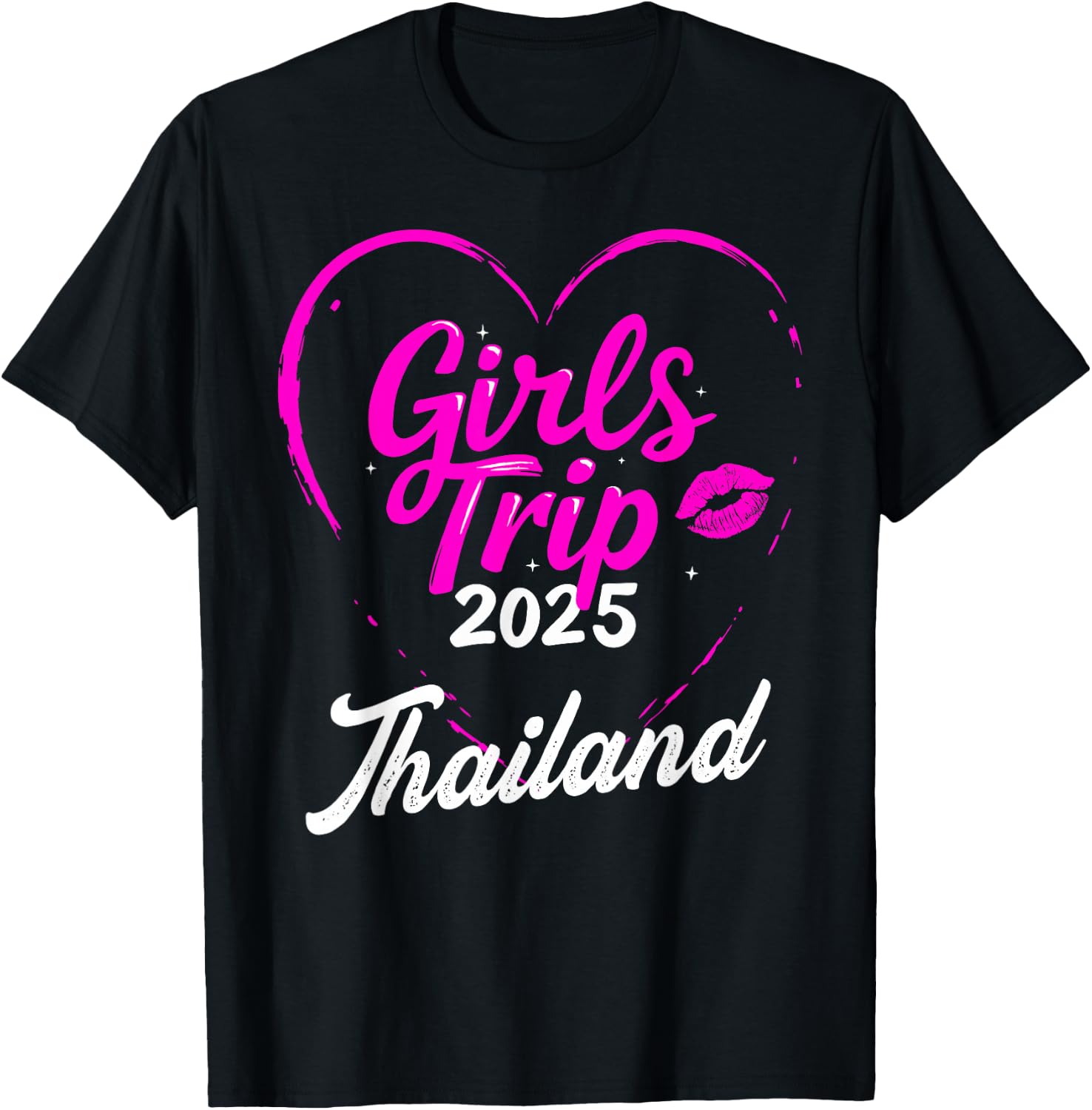 Girls Trip Thailand 2025 Vacation Weekend Birthday Squad T-Shirt - T-Shirt | Black
