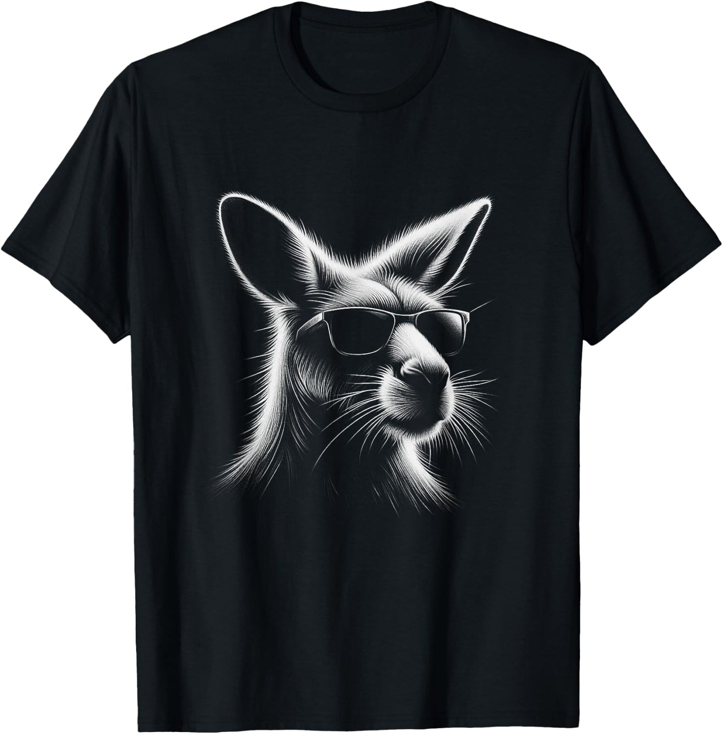Cool Kangaroo Sunglasses Design And Kids T-Shirt - T-Shirt | Black