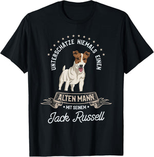 Unterschätze Niemals einen Alten Mann mit seinem Jack Russel T-Shirt - T-Shirt | Black