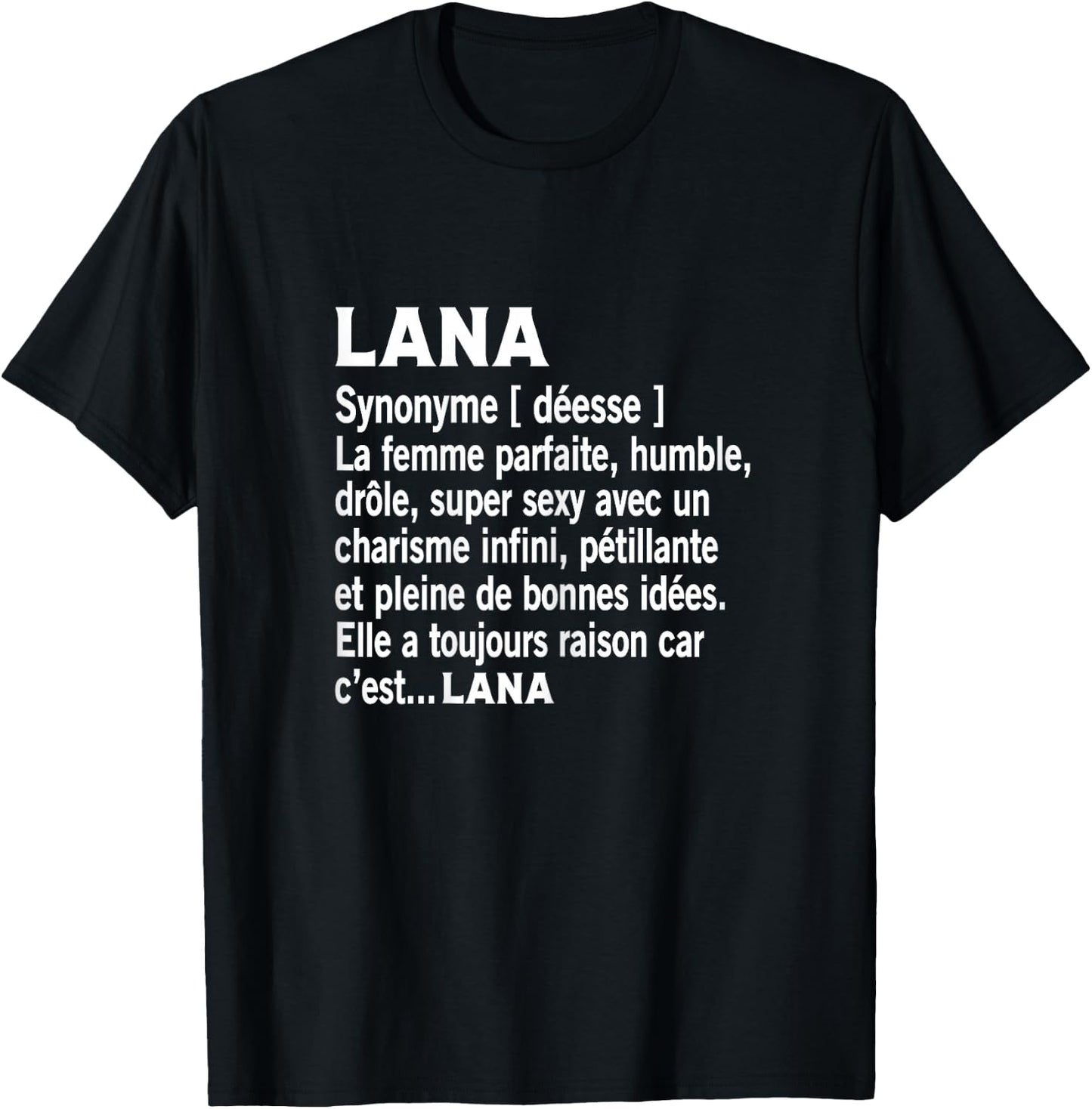 Woman Humor Personalized Gift Name Lana Definition , Black, Female X-Small T-Shirt - T-Shirt | Black
