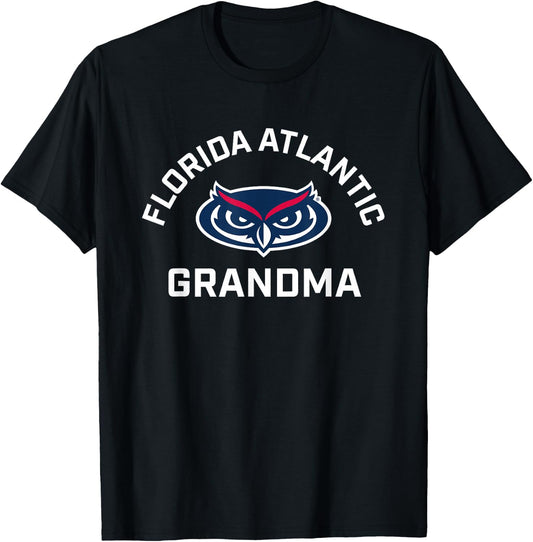 Florida Atlantic University FAU Owls Arched Grandma T-Shirt - T-Shirt | Black