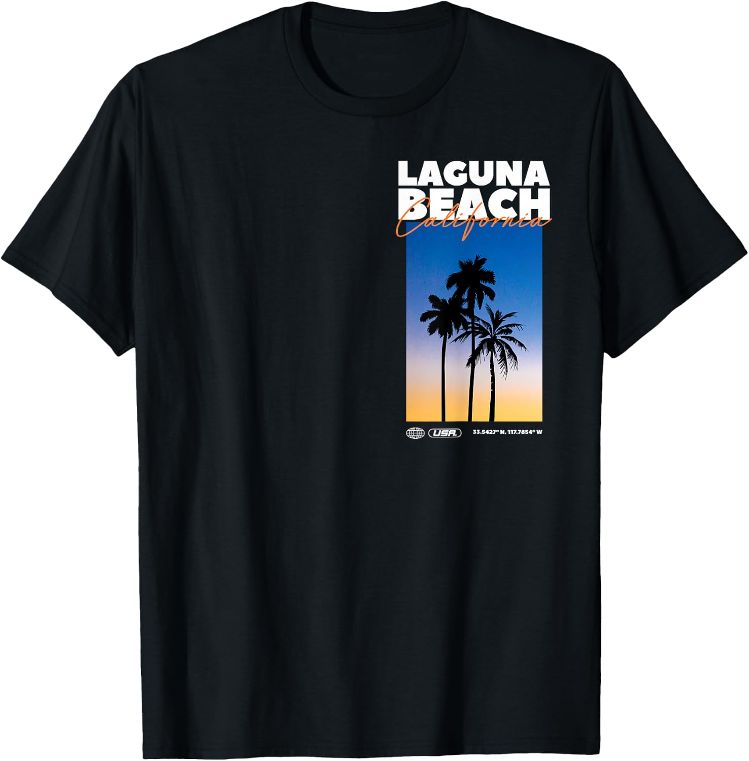 Laguna Beach - Kalifornien Sommer Palmenurlaub USA T-Shirt - T-Shirt | Black