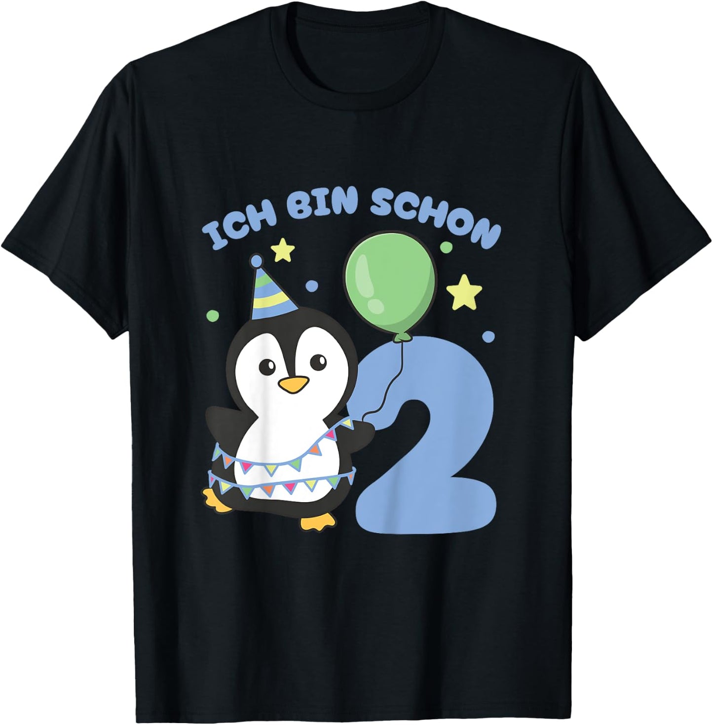 Pinguin Ich bin schon 2 Pinguine Geburtstags Kinder T-Shirt - T-Shirt | Black
