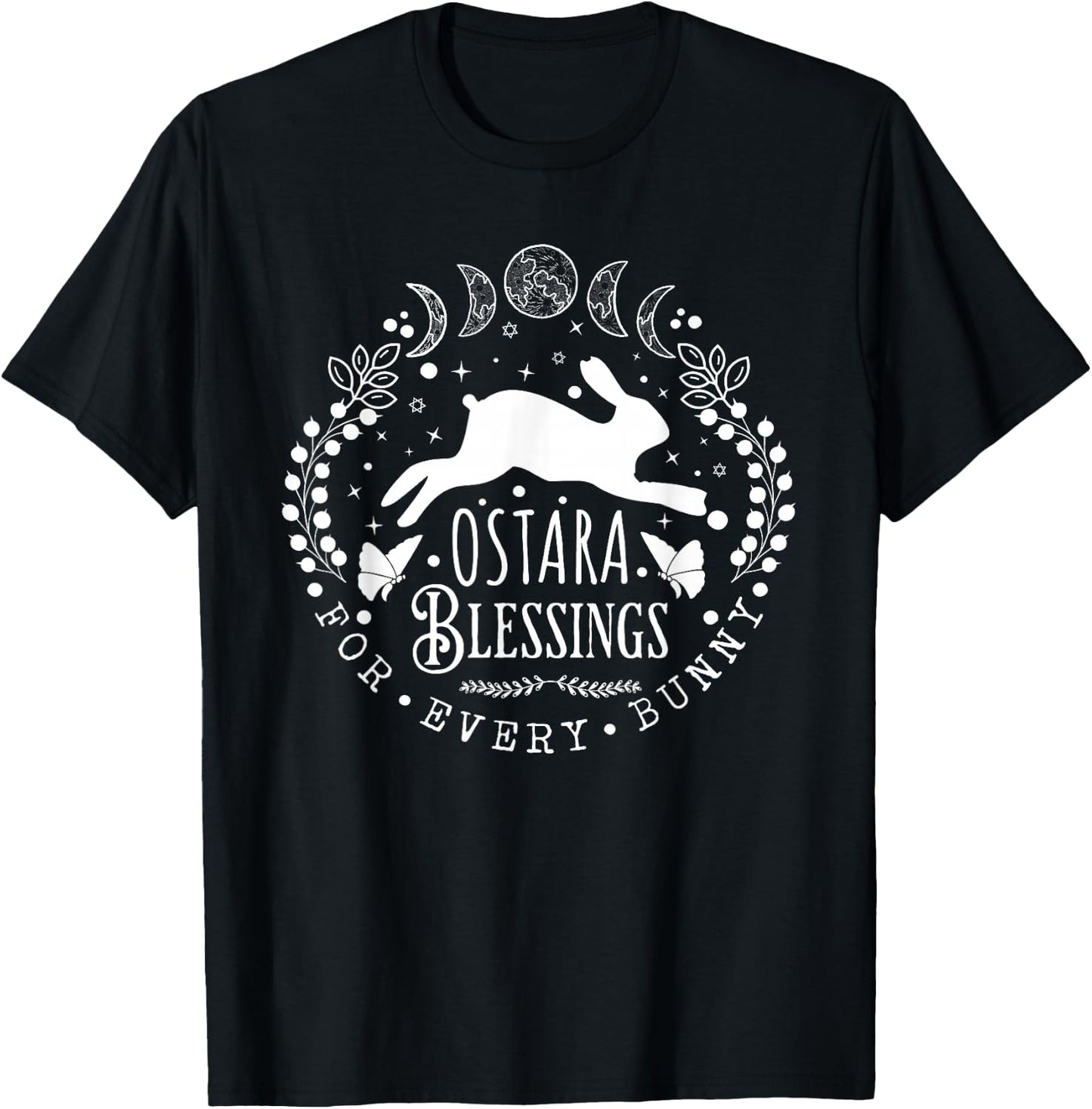 Pagan Ostara Blessings Springtime Rabbit for Wiccan Women T-Shirt - T-Shirt | Black