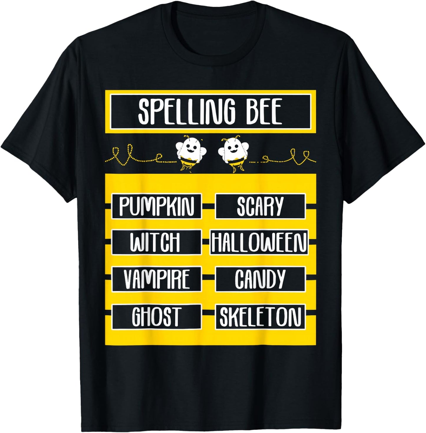 Spelling Bee Halloween Teachers Bee Spelling Competition T-Shirt - T-Shirt | Black