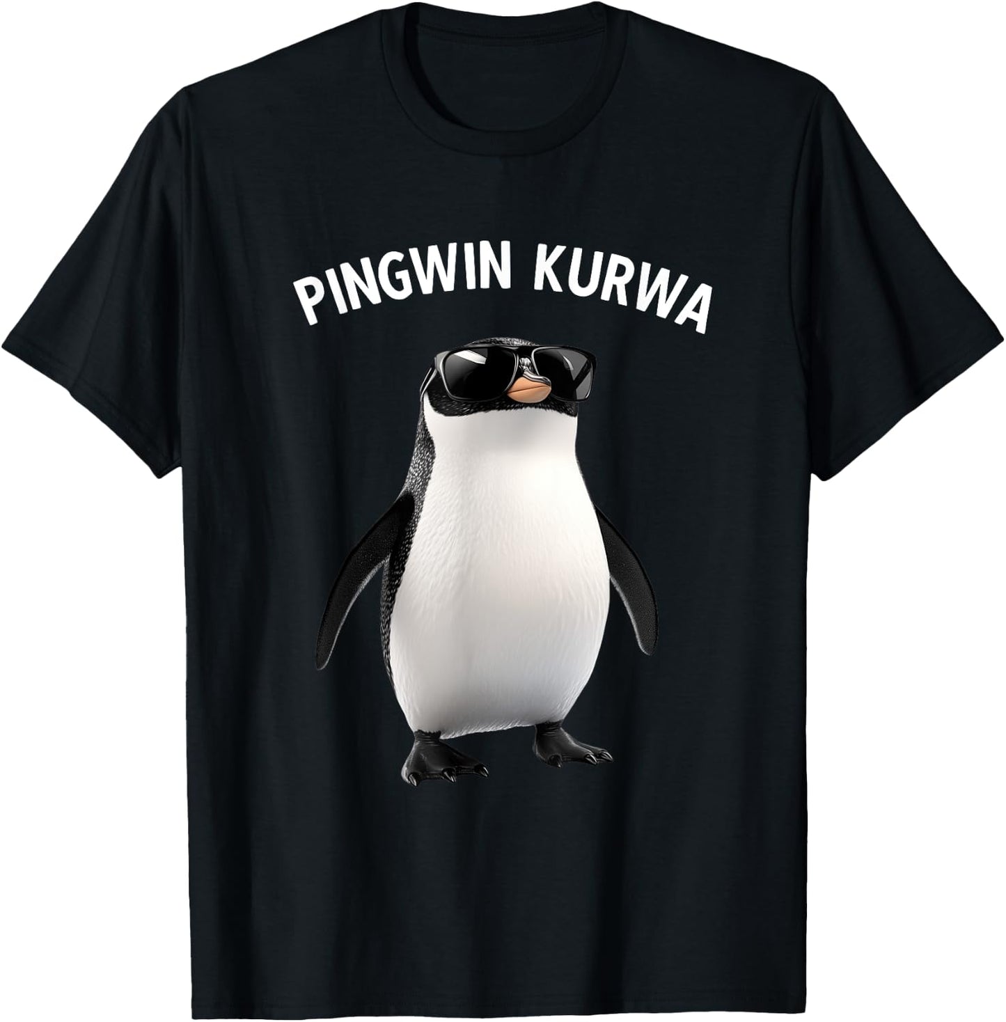 Pingwin Kurwa Funny Penguin for Humor Fans T-Shirt - T-Shirt | Black