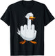 I Don't Give A Duck Middle Finger Funny Offensive Rude Duck T-Shirt - T-Shirt | Black