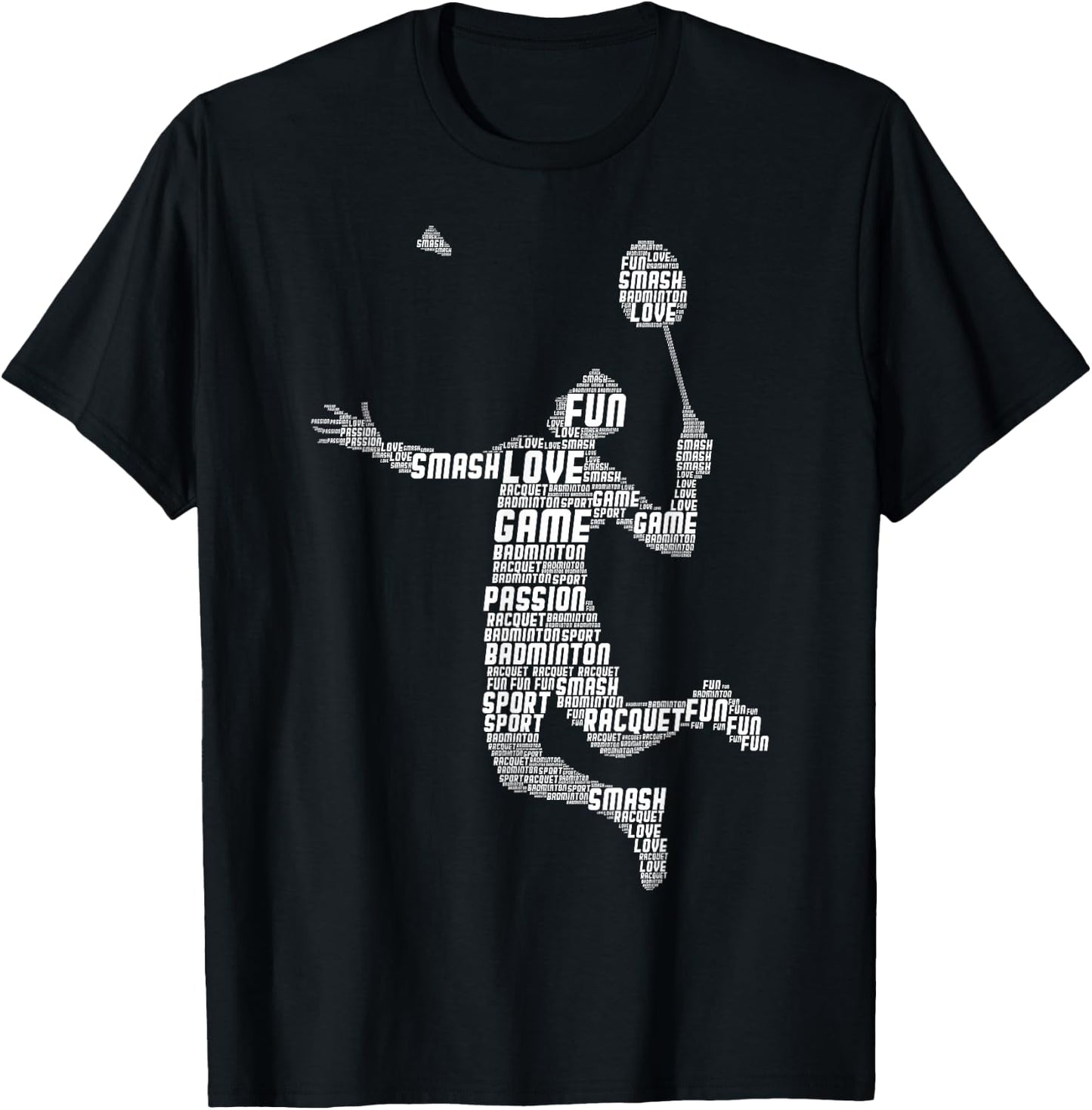 Badminton Player Flying Boys Young Men , Black T-Shirt - T-Shirt | Black
