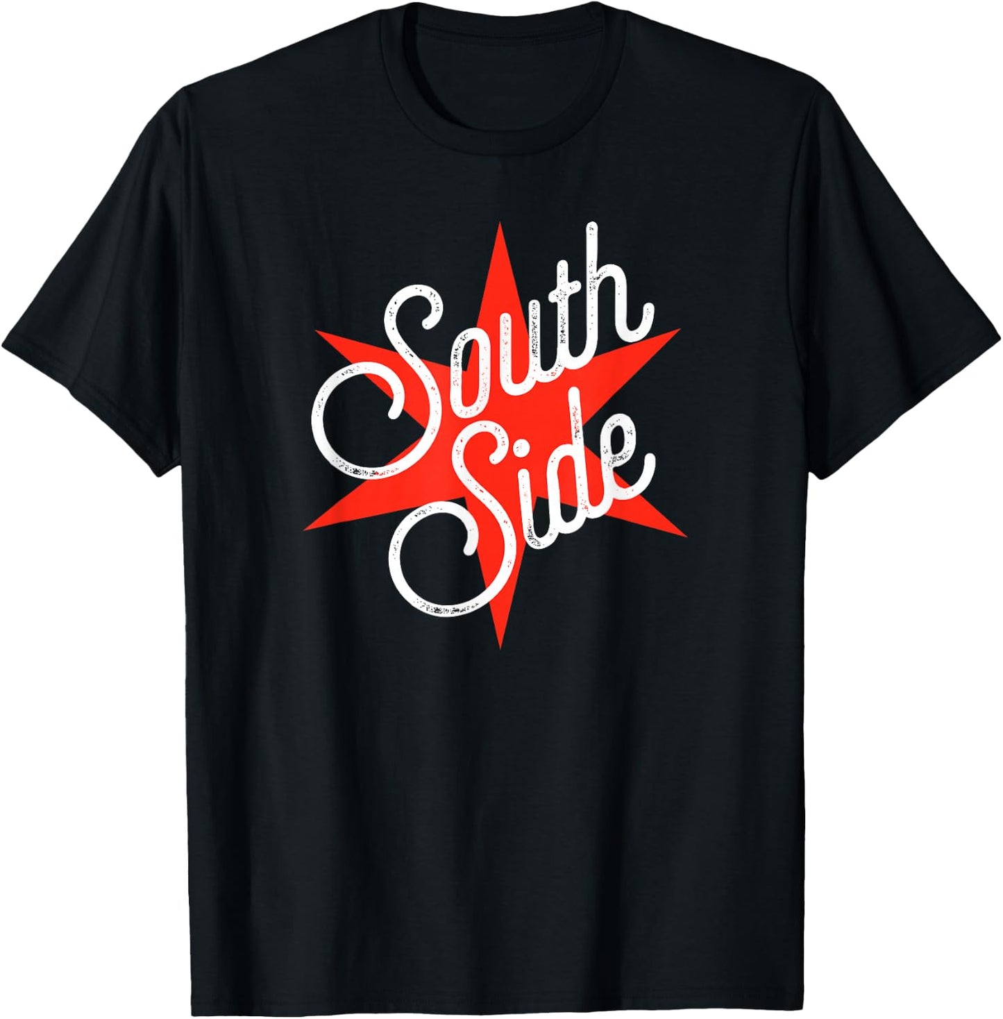 South Side Red Chicago Flag Star Unique T-Shirt - T-Shirt | Black