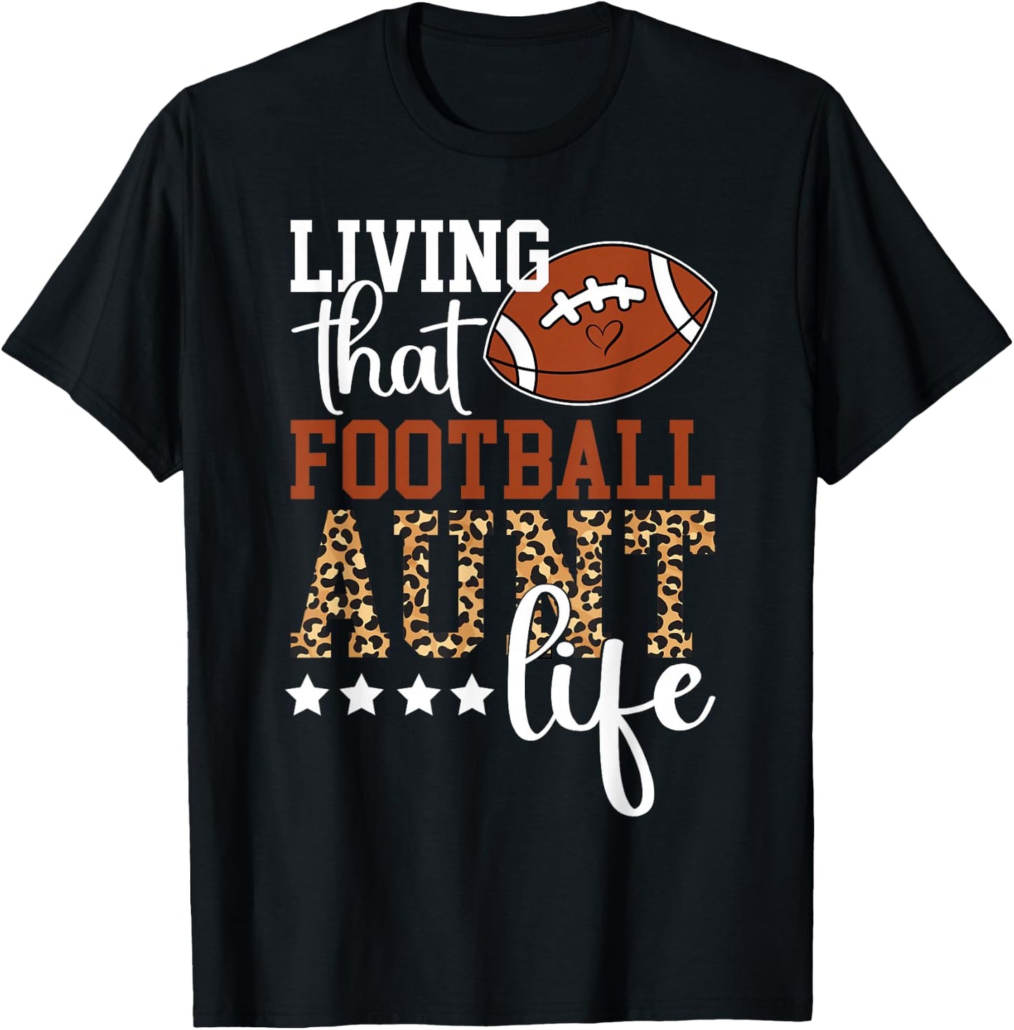 Football Aunt Life Aunt Of A Football Player T-Shirt - T-Shirt | Black