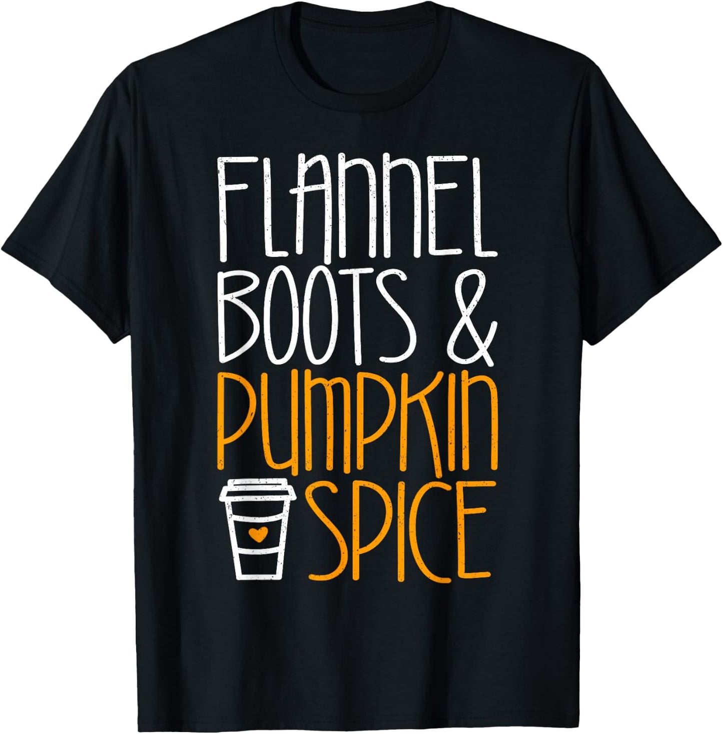 Flannel Boots And Pumpkin Spice Shirt Adult Kids Fall Season T-Shirt - T-Shirt | Black