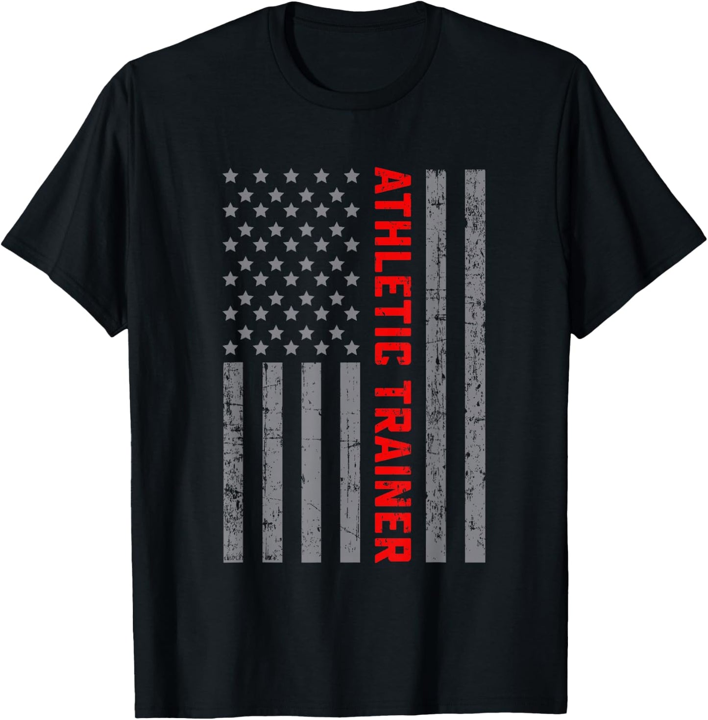 Athletic Trainer Vintage US Flag Dad T-Shirt - T-Shirt | Black