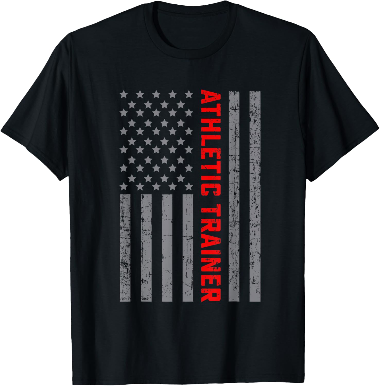 Athletic Trainer Vintage US Flag Dad T-Shirt - T-Shirt | Black