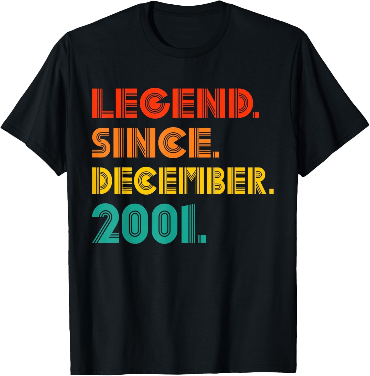 Legend Since December 2001 Birthday December 2001 Vintage T-Shirt - T-Shirt | Black