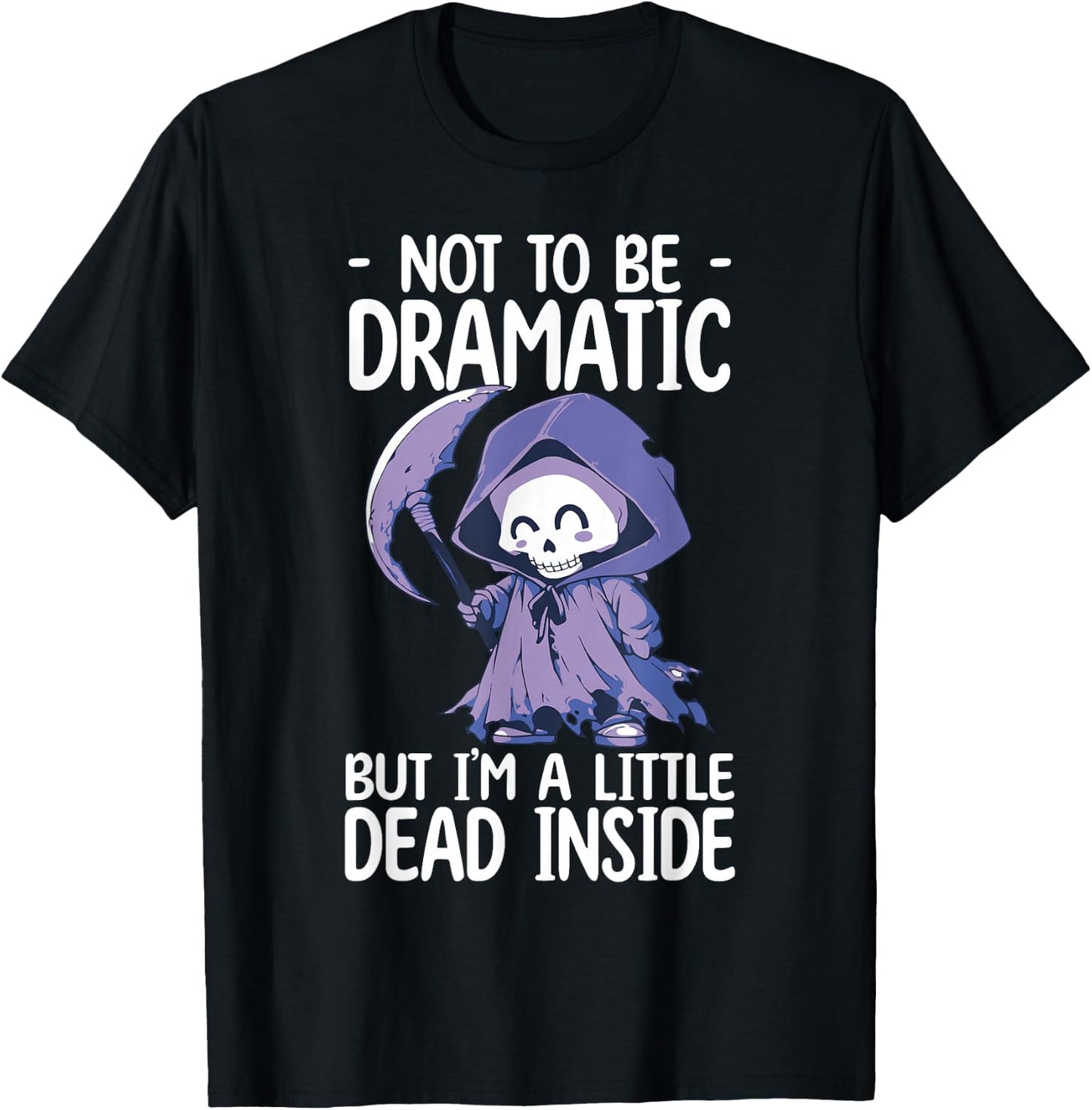 Grim Reaper With Scythe Cute Grim Reaper T-Shirt - T-Shirt | Black