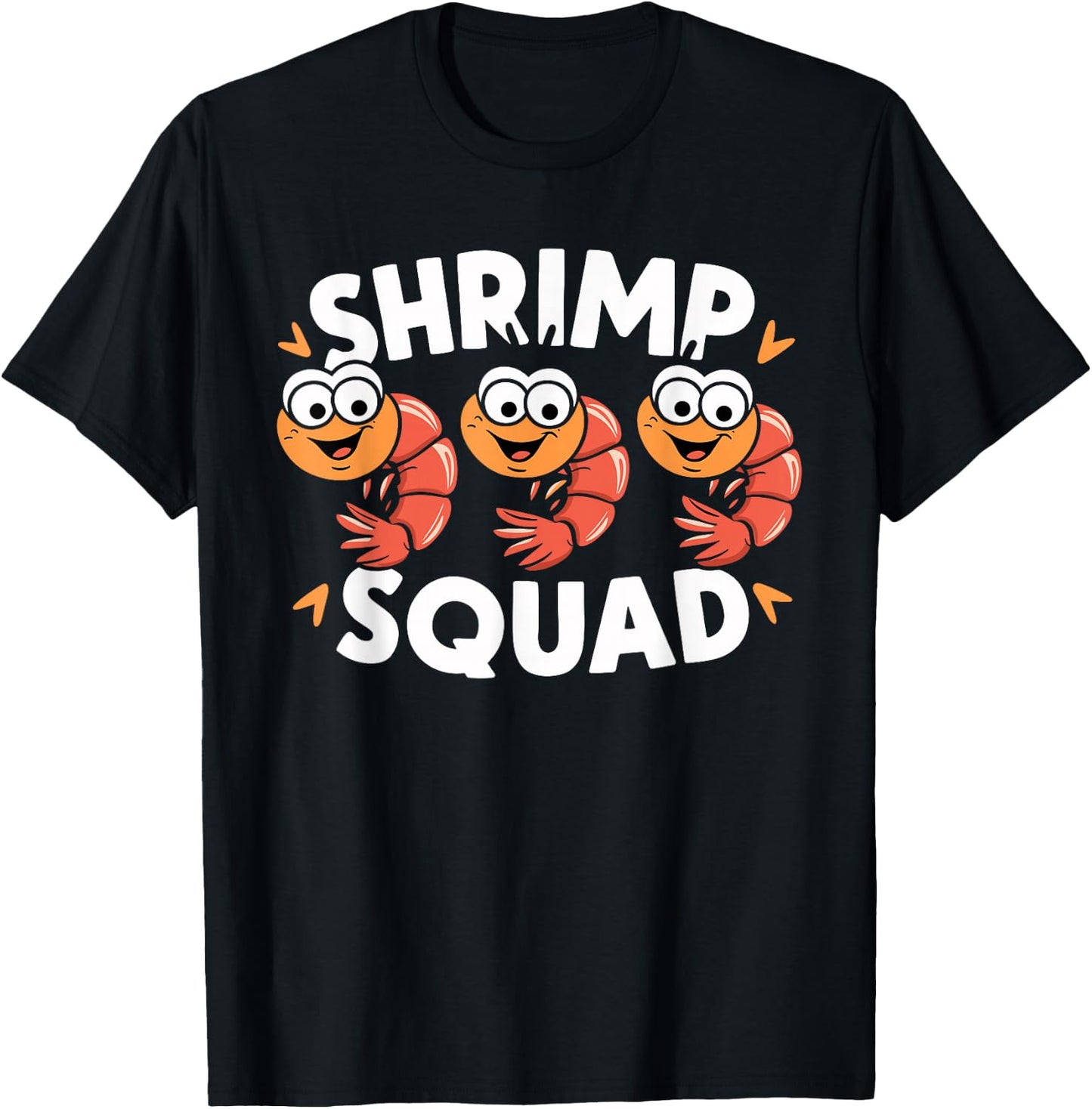 Kids Shrimp Shirts for Shrimp Lovers Shrimp Squad | -Kids Black Cartoon Lover Kids T-Shirt - T-Shirt | Black