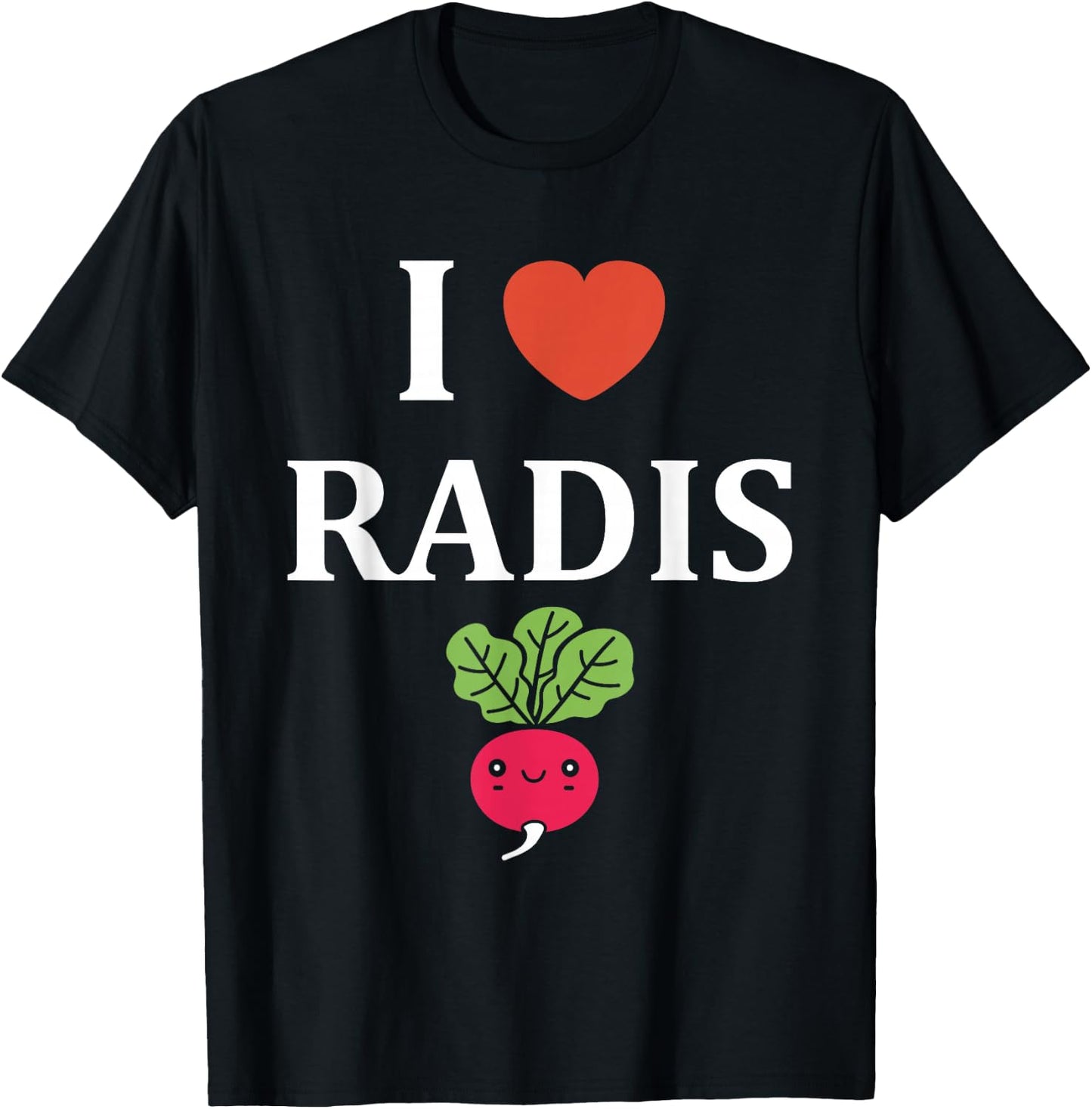 Humor Radish Vegetable minimalist simple i love Radish T-Shirt - T-Shirt | Black
