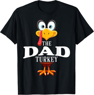 Thanksgiving The Dad Turkey Pajama T-Shirt - T-Shirt | Black