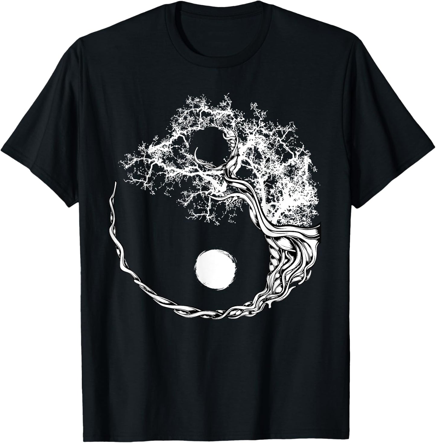 Yin Yang Bonsai Tree Japanese Buddhist Zen Spiritual Japan T-Shirt - T-Shirt | Black