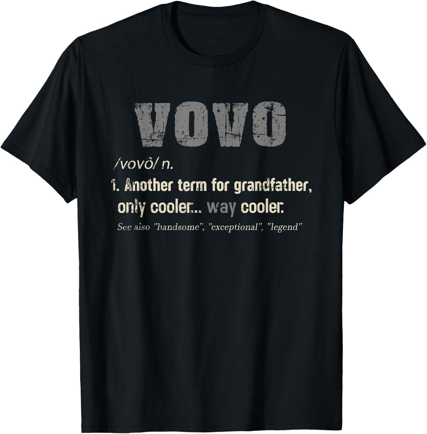 Portuguese Vovo Funny Definition Grandpa Gift T-Shirt - T-Shirt | Black