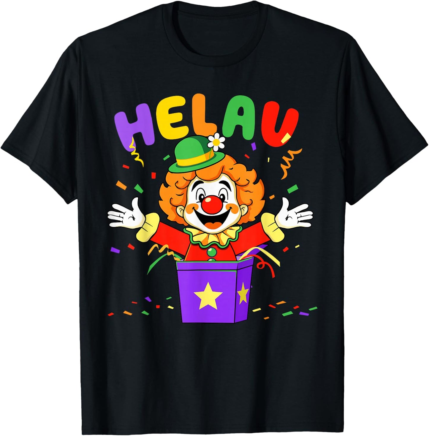 Helau Clown in Box Costume for Carnival Fancy Dress T-Shirt - T-Shirt | Black