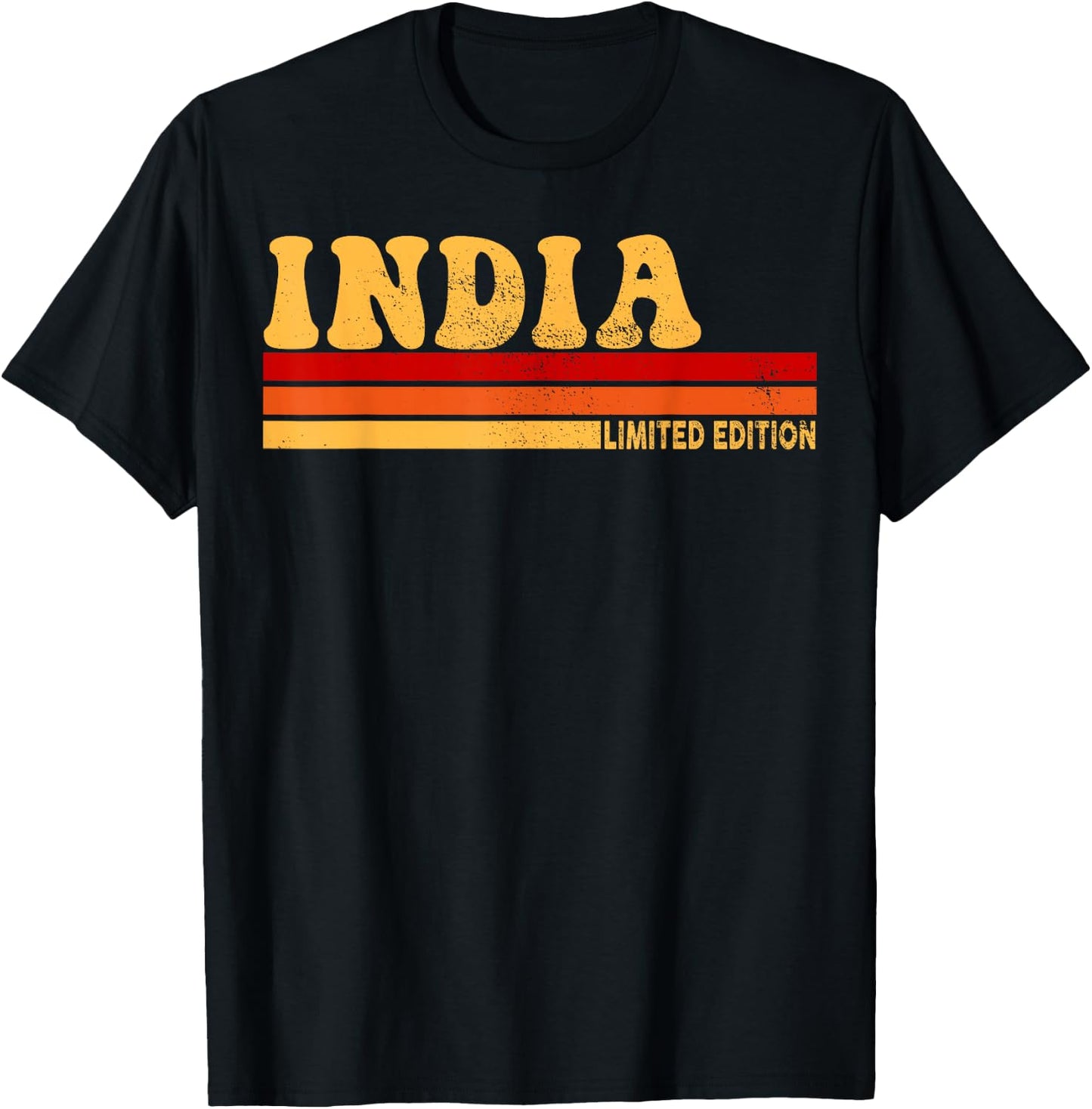 India Name Personalized Cute Idea Women Vintage India T-Shirt - T-Shirt | Black