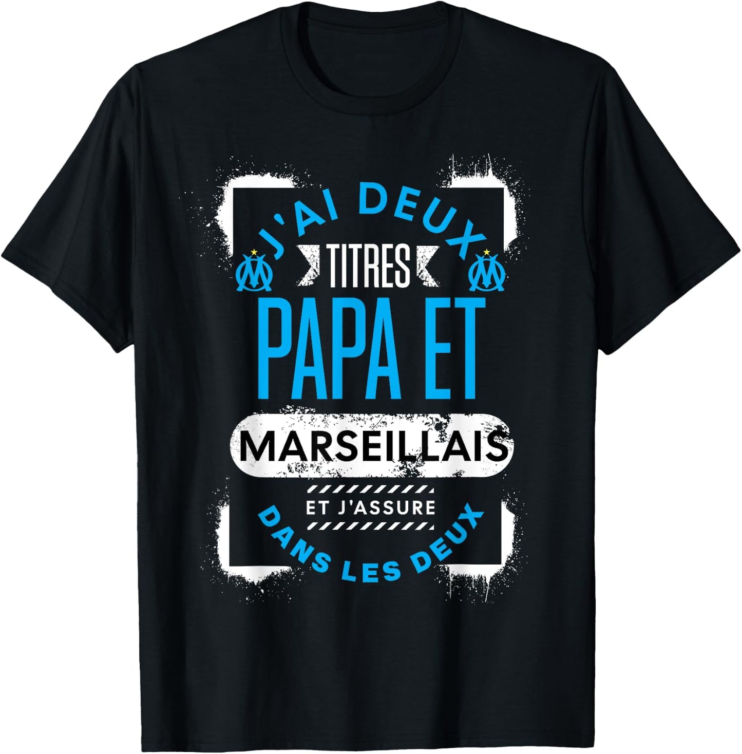 Supporter de Marseille Dad Father's Day Man Humour , Black, S T-Shirt - T-Shirt | Black