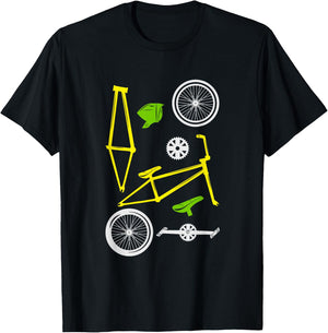 Bicycle BMX MTB Parts Love Cycling Biker Offroad Cyclist T-Shirt - T-Shirt | Black