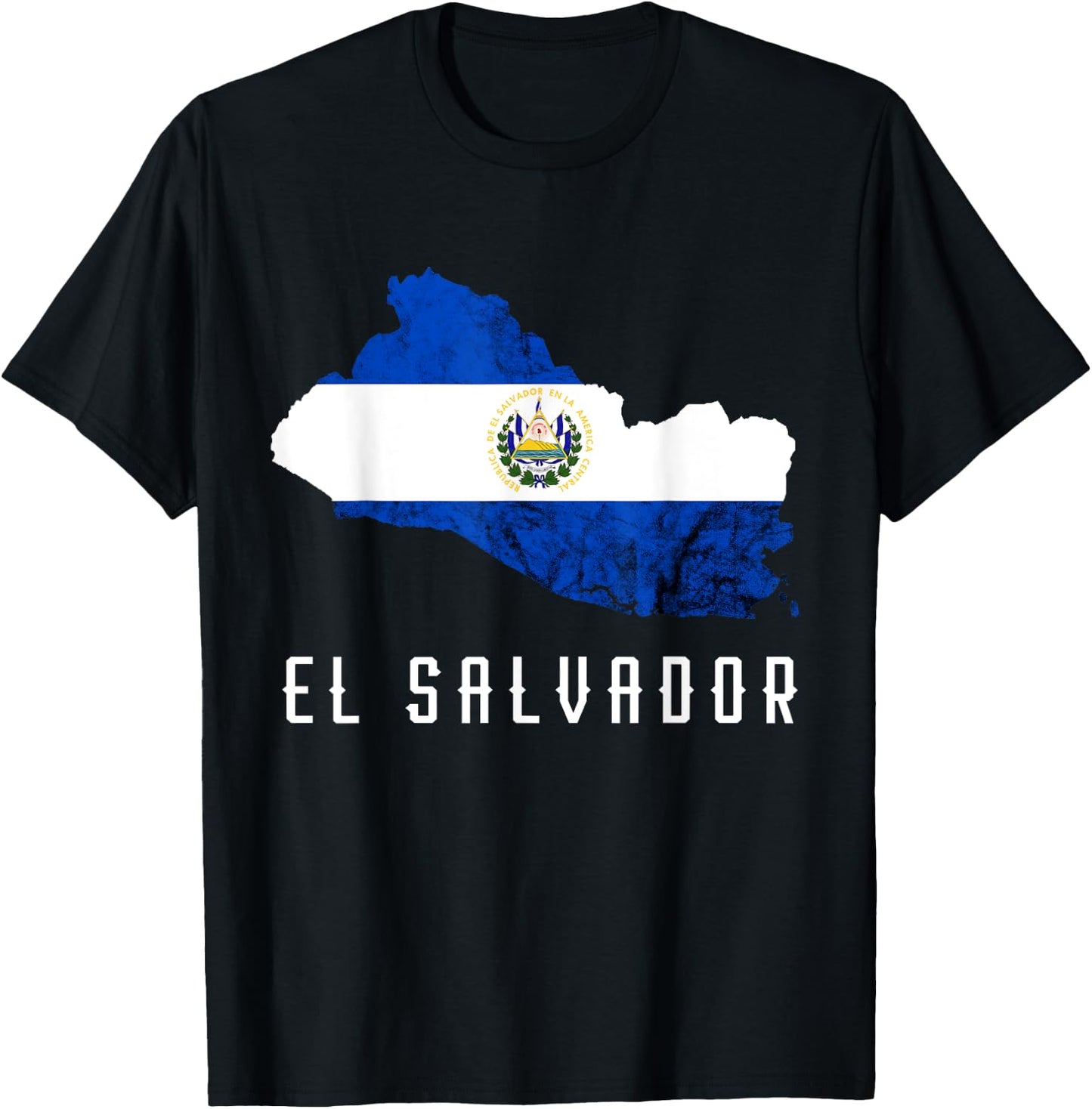 El Salvador Republica De El Salvador Map Salvadorean T-Shirt - T-Shirt | Black