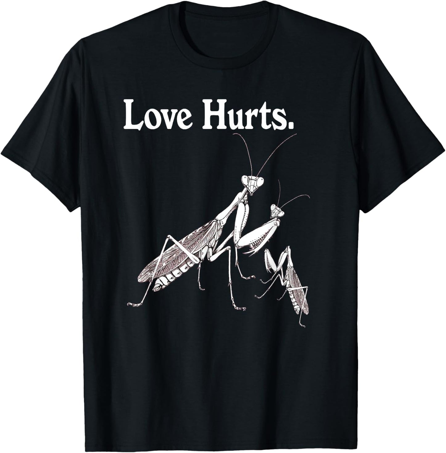 Praying Mantis Family Vintage Love Hurts T-Shirt - T-Shirt | Black