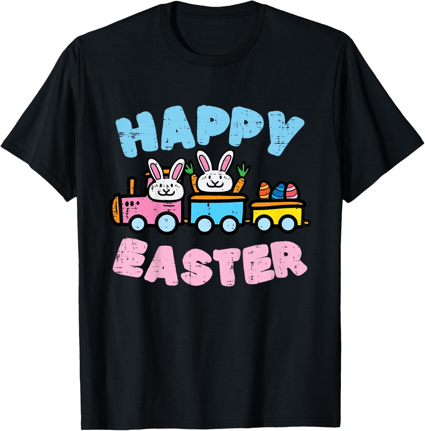 Kids Happy Easter Train Bunny Cute Spring Boys Kids Toddler Youth T-Shirt - T-Shirt | Black