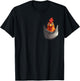 Fun print with hen in pocket, rooster, hen and farmer , Black, S T-Shirt - T-Shirt | Black