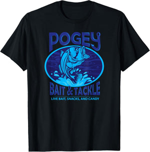Funny Pogey Bait And Tackle Shop Military Snacks Fishing T-Shirt - T-Shirt | Black