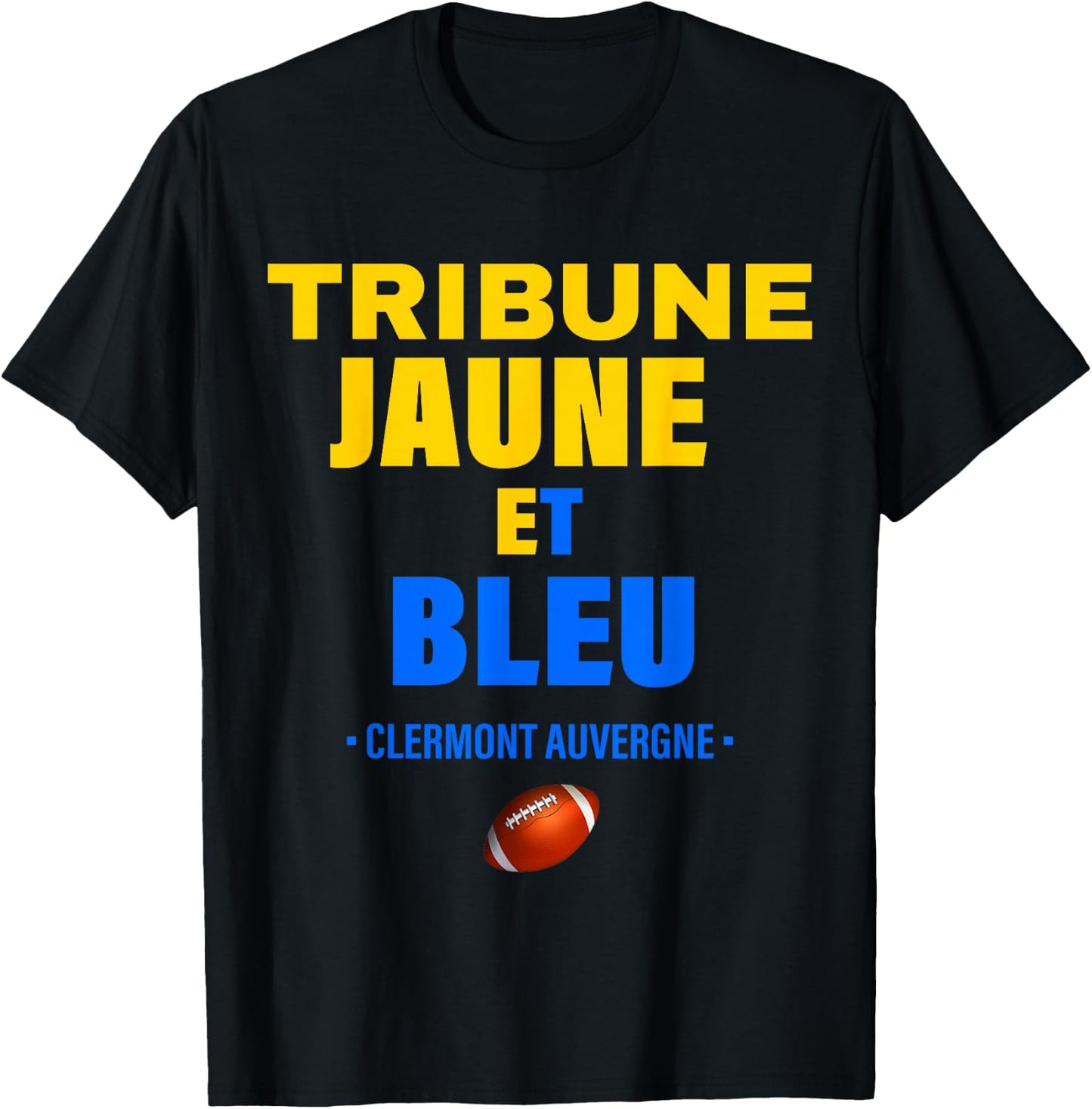 Supporter Rugby Clermont Auvergne Tribune Yellow And Blue , Black, S T-Shirt - T-Shirt | Black