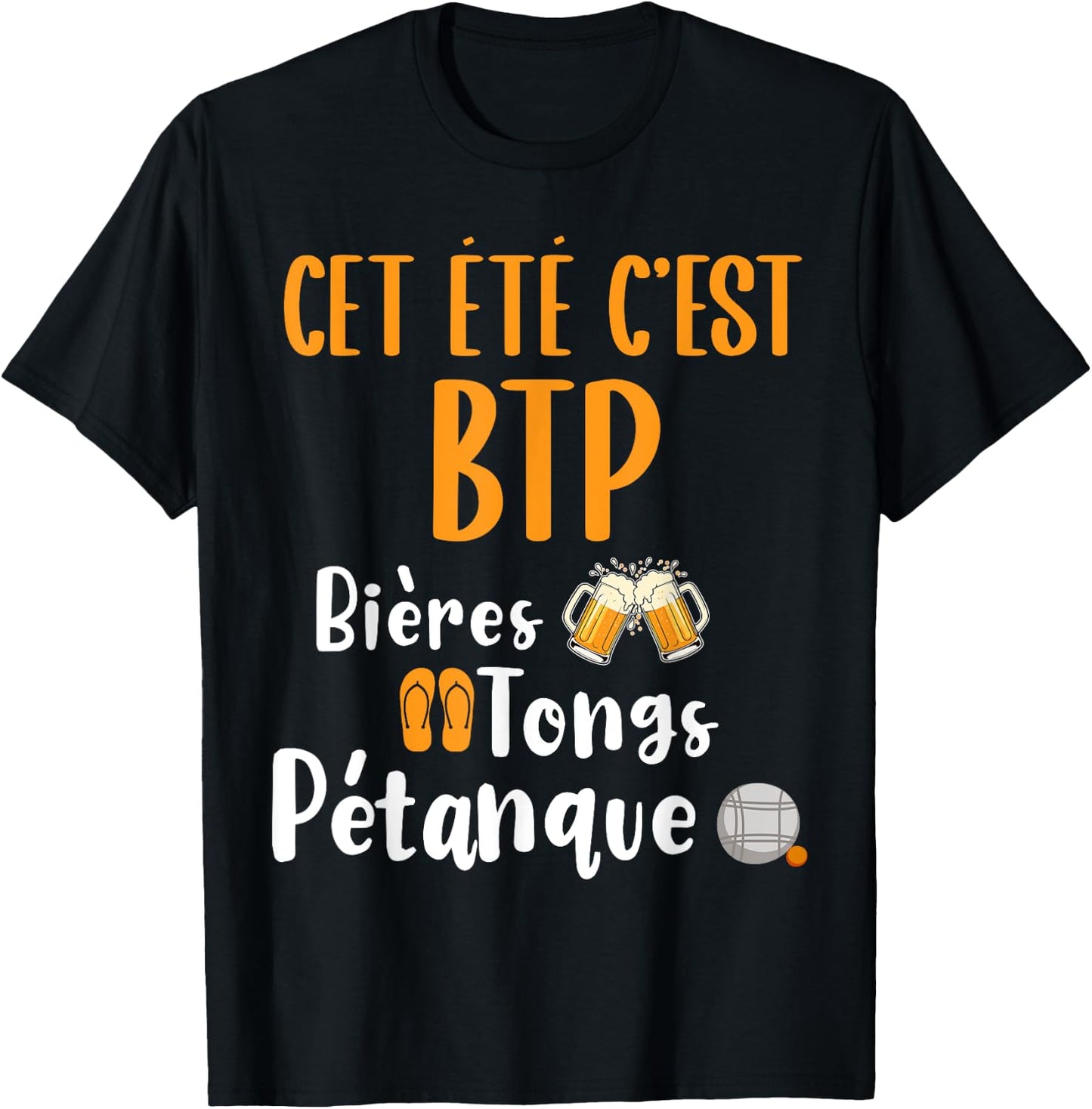 This Summer It's BTP Beers Flip Flops Petanque Gift Summer Humor T-Shirt - T-Shirt | Black