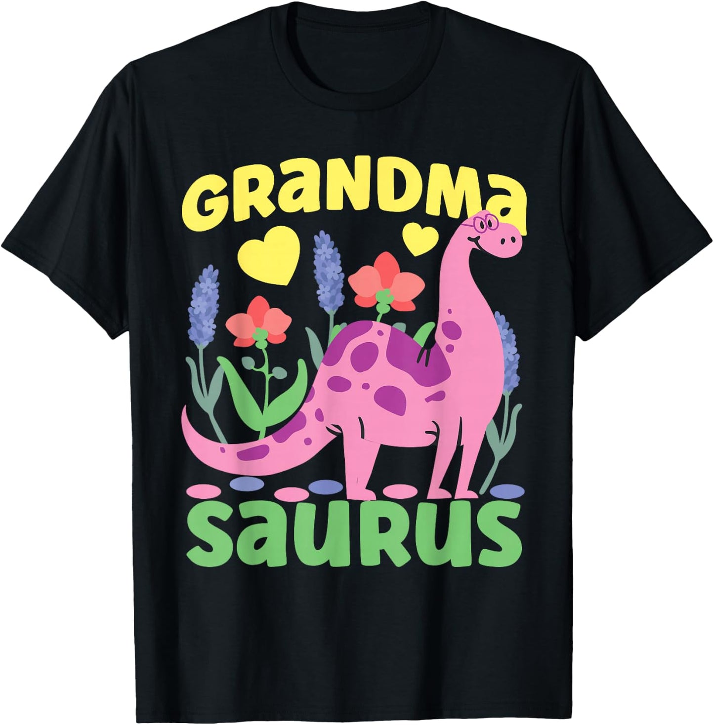 Grandma Saurus Dinosaur for Funny Grandmother T-Shirt - T-Shirt | Black