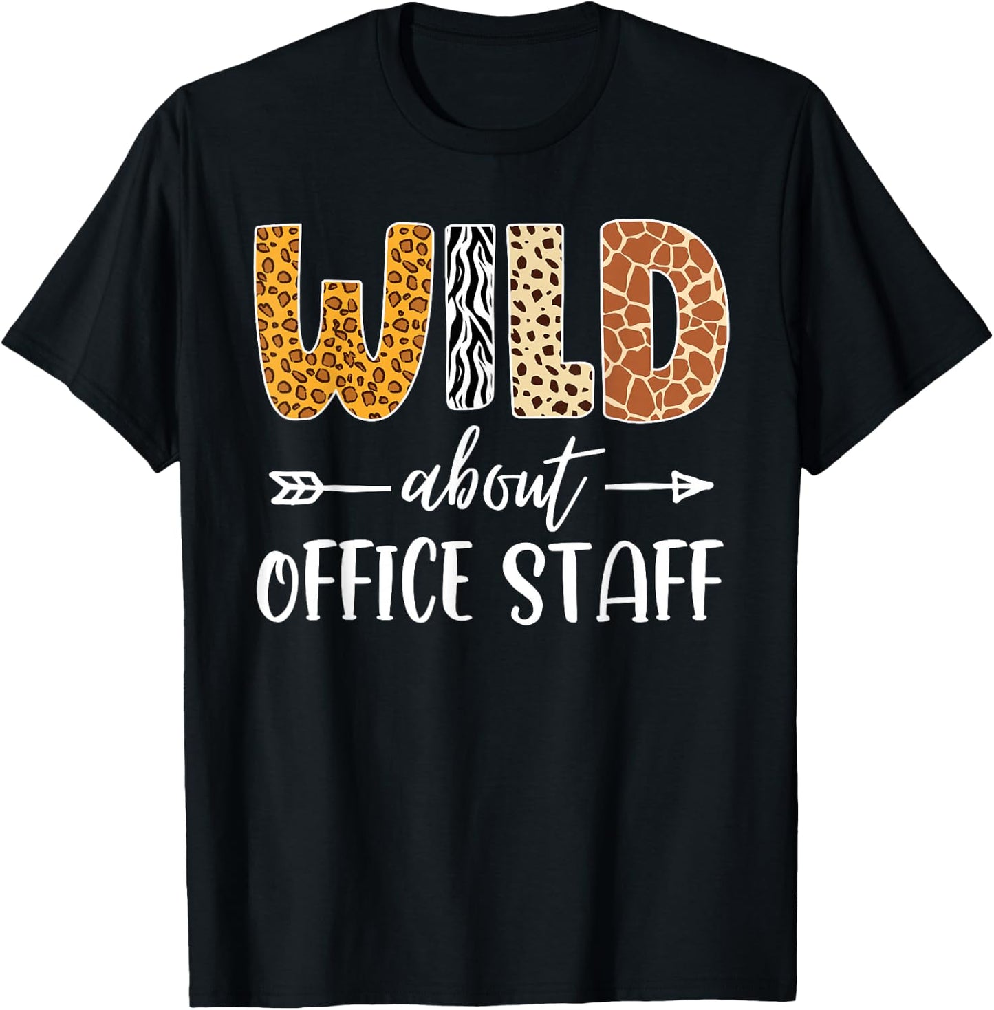 Wild About Office Staff Leopard Teacher Back to School Kids T-Shirt - T-Shirt | Black