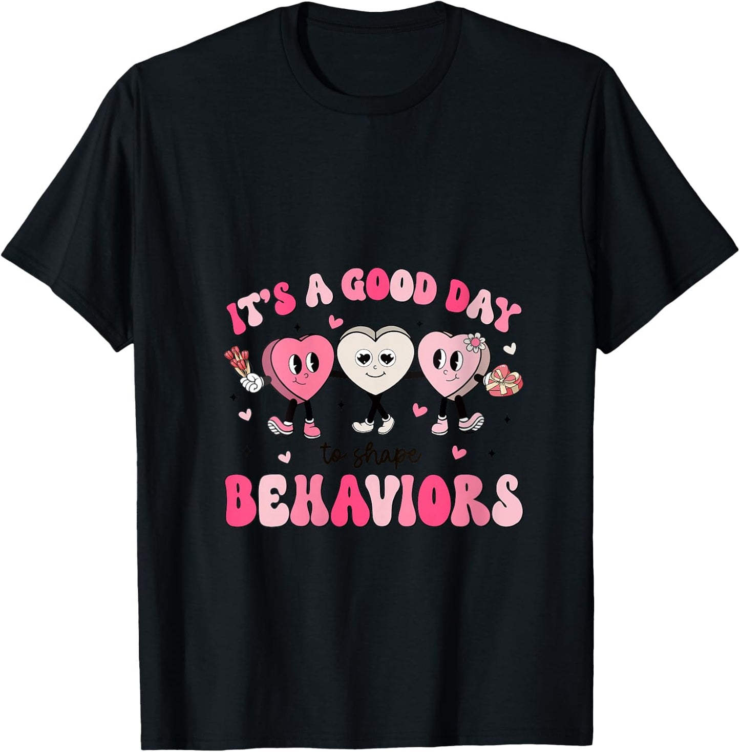 It's A Beautiful Day To Shape Behaviors Analyst Valentine V-Neck T-Shirt - T-Shirt | Black