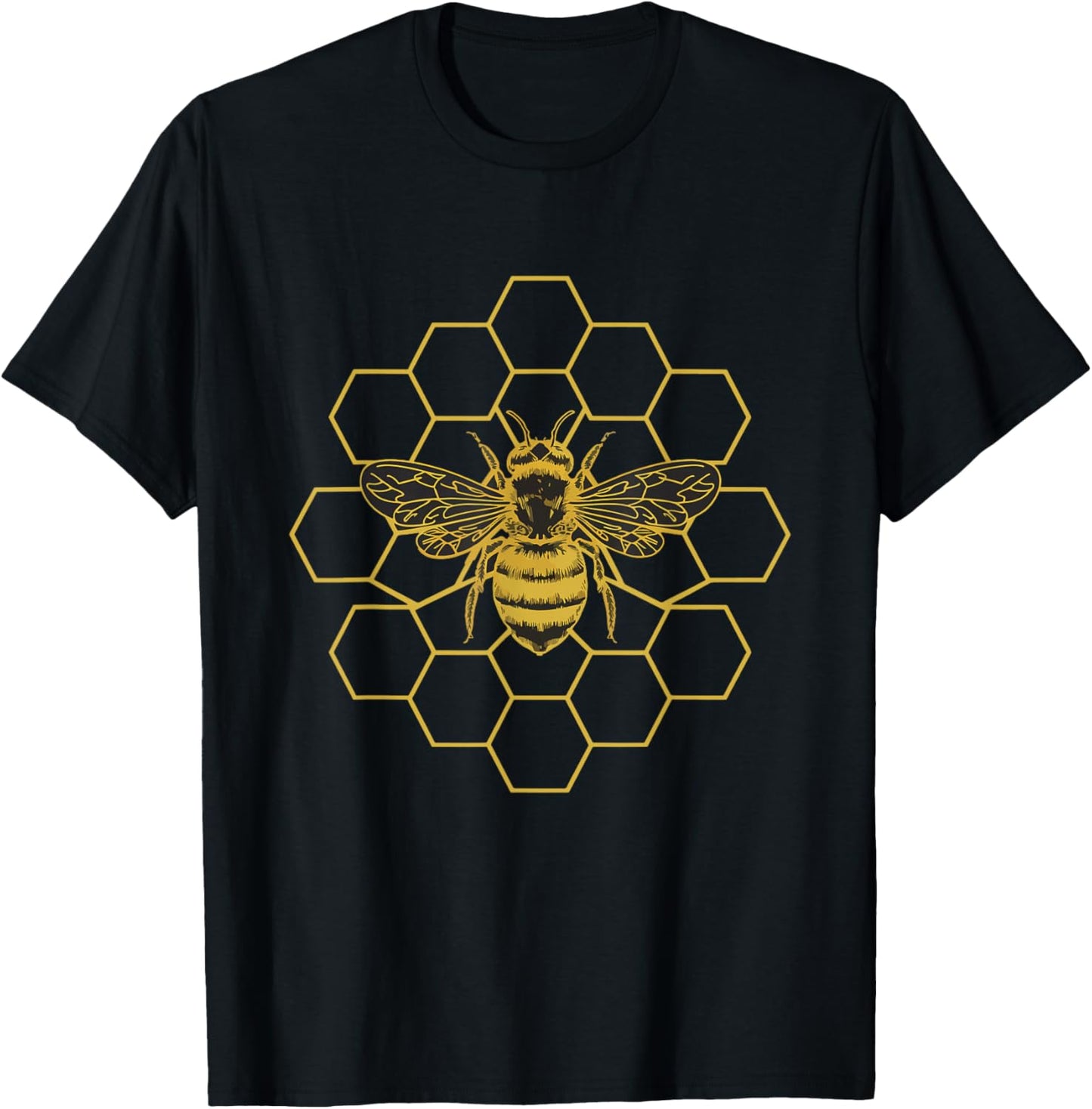 Golden Bee Majesty Beekeeping Beekeeping Honeycomb , Black, S T-Shirt - T-Shirt | Black