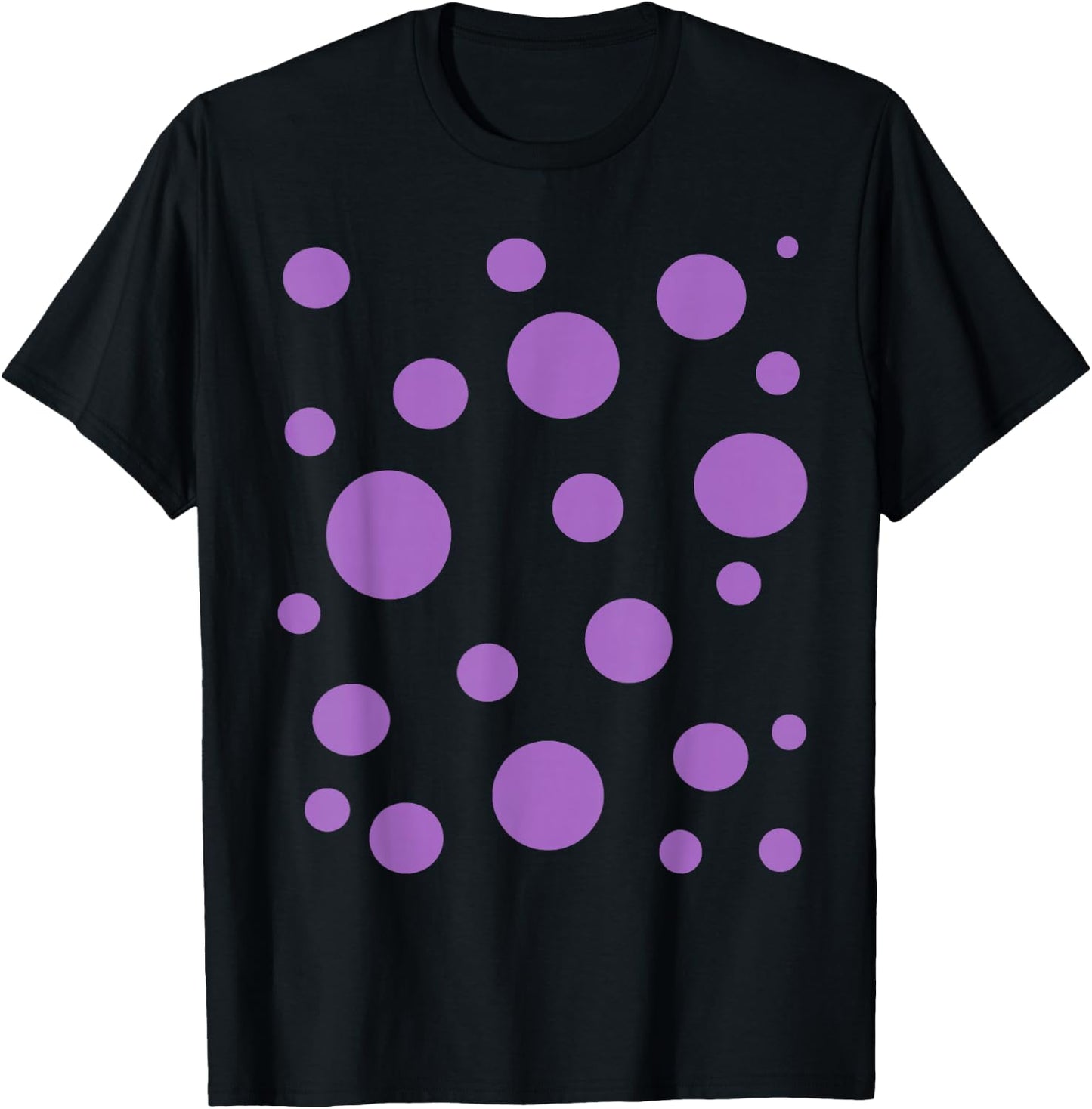 Polka dot Purple Bubble Dalmatian Simple Abstract T-Shirt - T-Shirt | Black