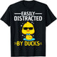 Easily Distracted By Ducks Men Boys Kids Funny Duck T-Shirt - T-Shirt | Black