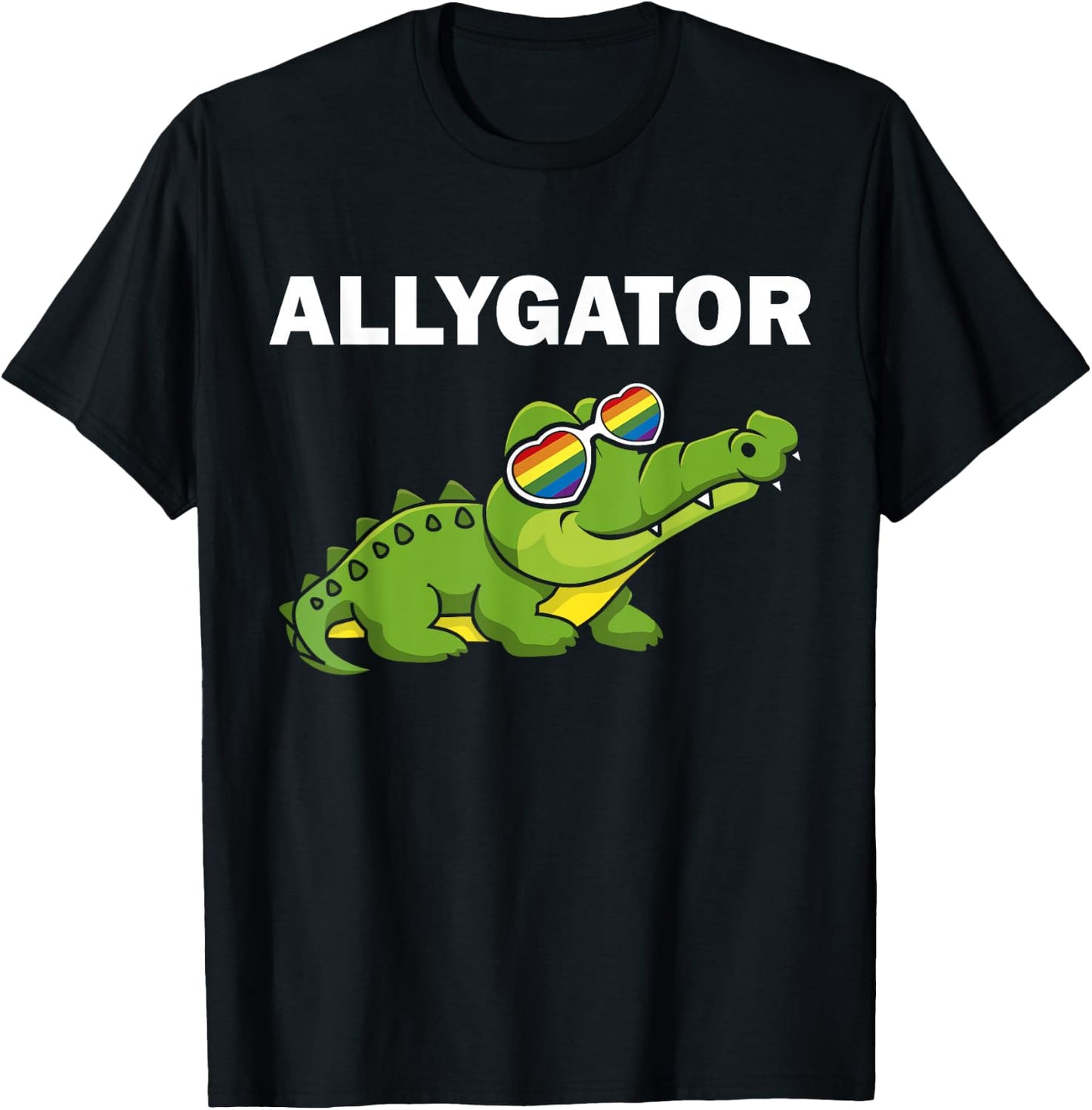 Allygator Straight Ally Alligator LGBTQ+ Homosexueller Unterstützer T-Shirt - T-Shirt | Black