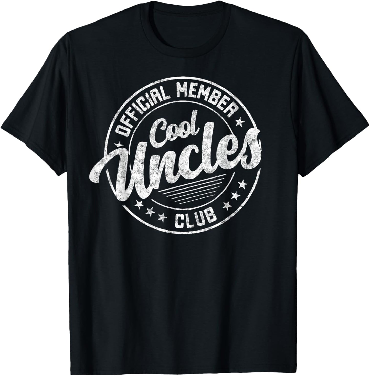 Oficial Member Cool Uncles Club Father's Day Uncle Funny T-Shirt - T-Shirt | Black