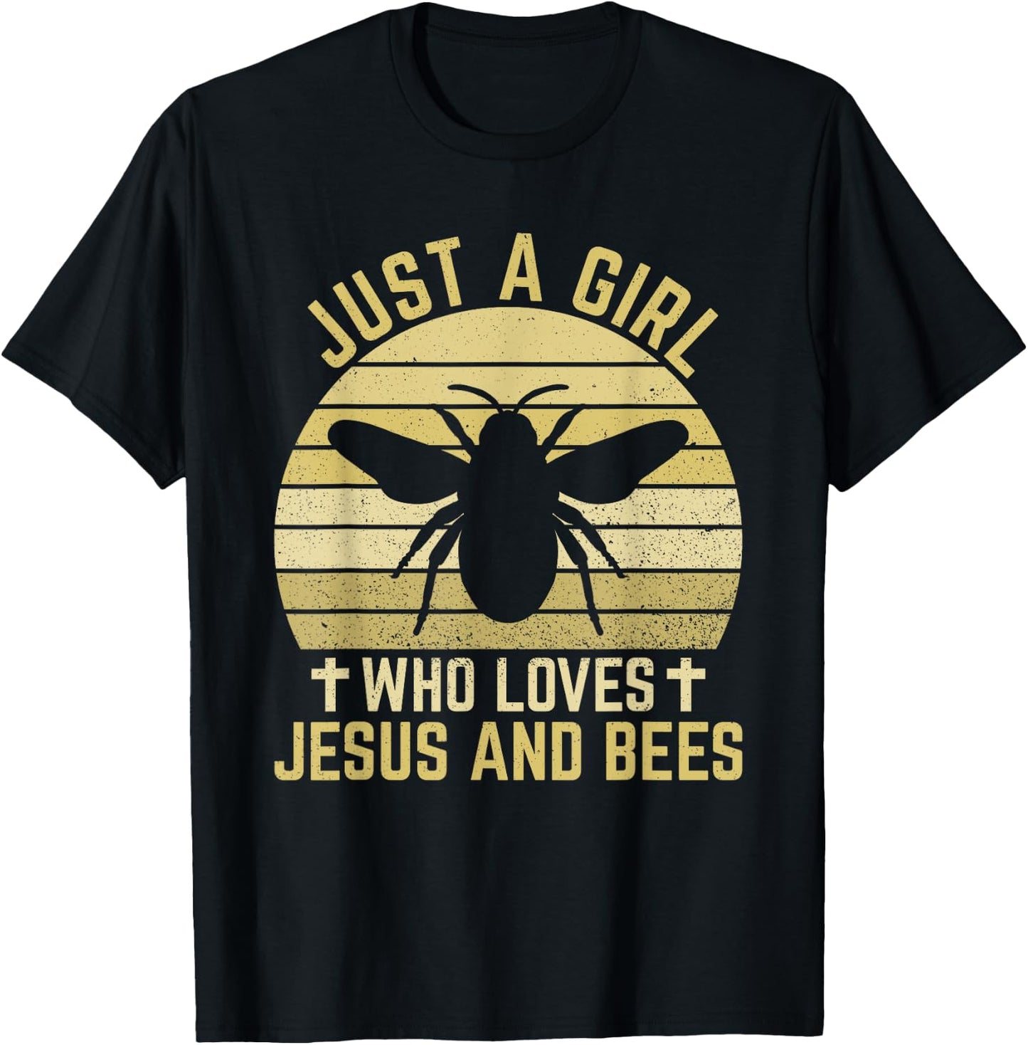Jesus And Bees - Christian Girl And Women T-Shirt - T-Shirt | Black