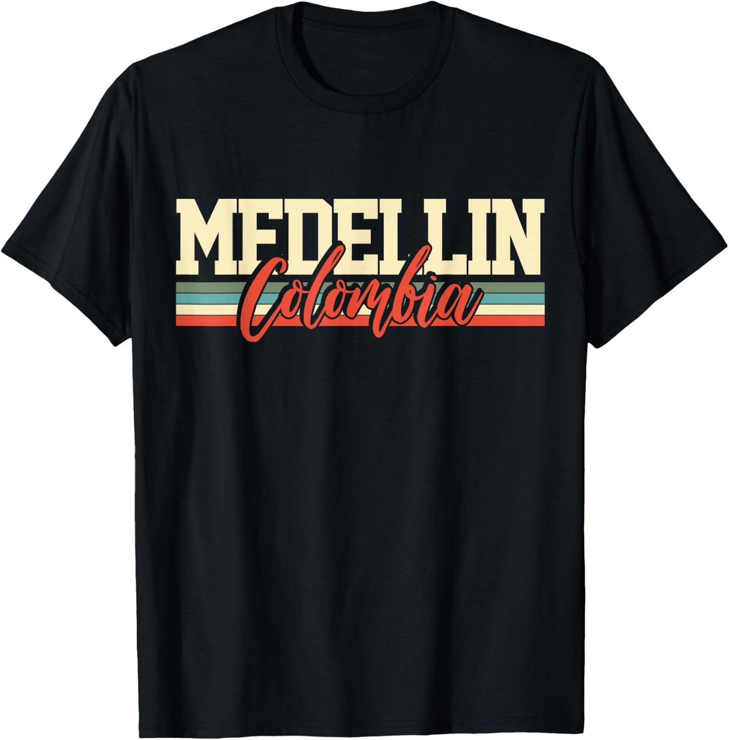 Medellin Colombia Travel Souvenir Retro Gift T-Shirt - T-Shirt | Black