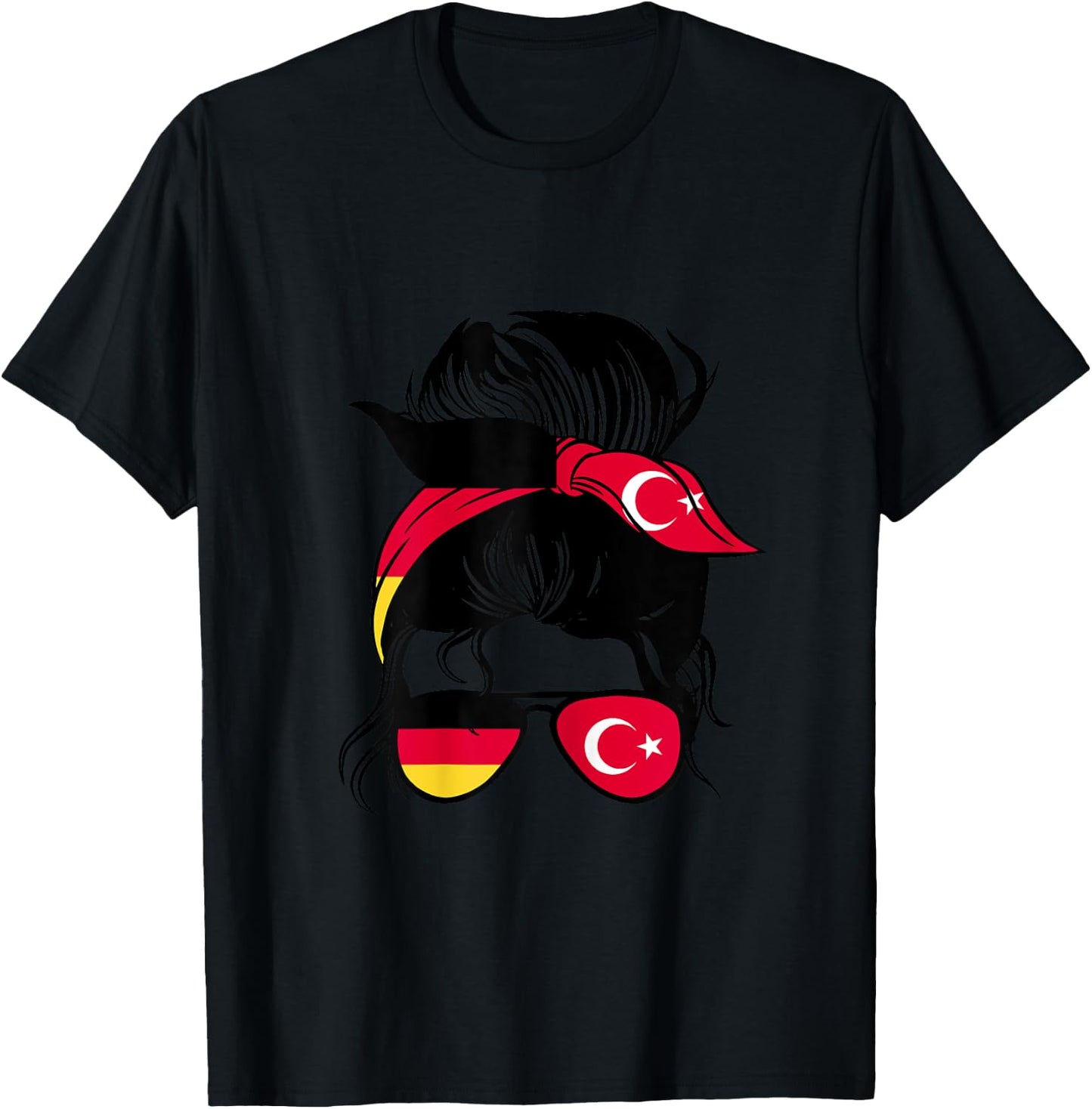 Half German Half Turkish Mix Germany and Turkey Roots T-Shirt - T-Shirt | Black