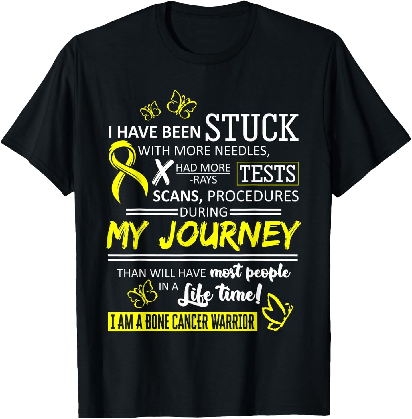 My Journey I Am A Bone Cancer Warrior T-Shirt - T-Shirt | Black
