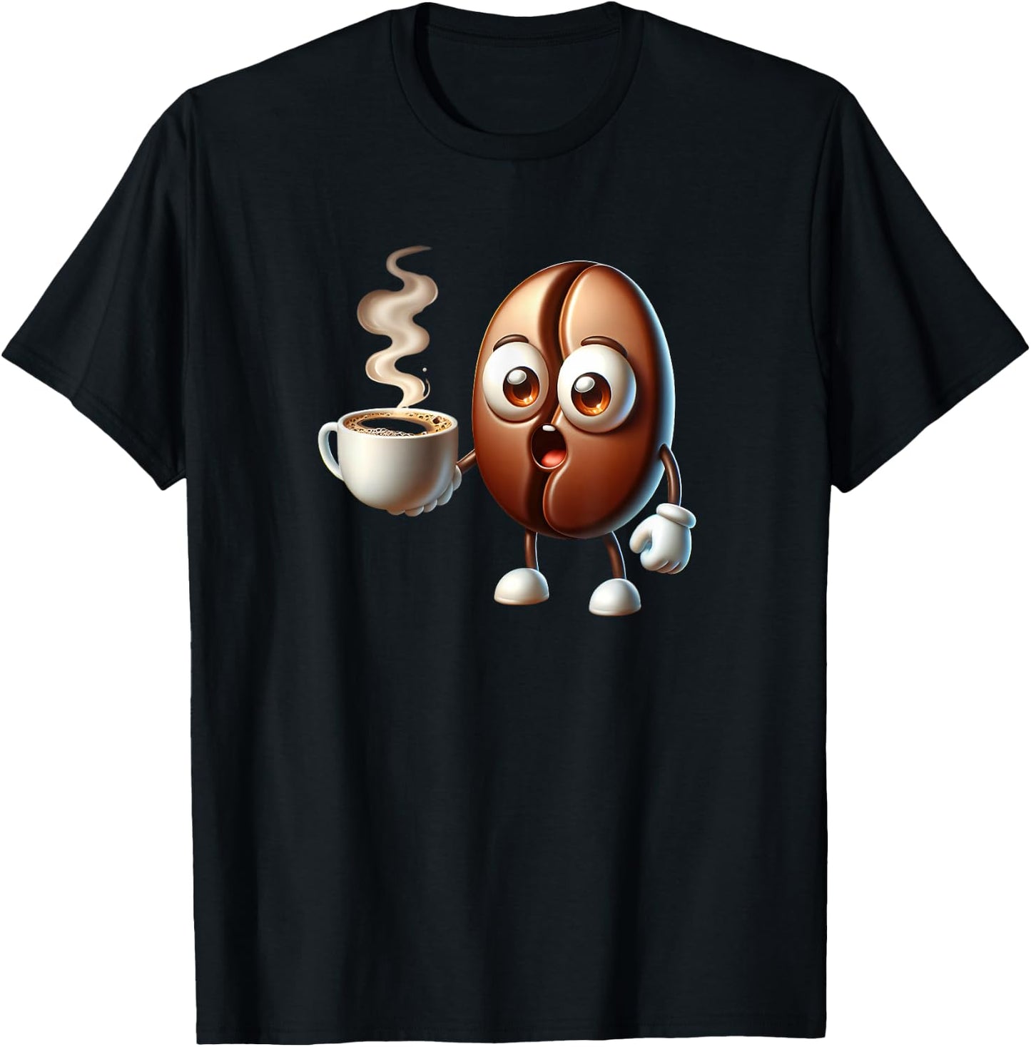 Erwachsene mit Cartoon-Muster in Schwarz, Größe S T-Shirt - T-Shirt | Black