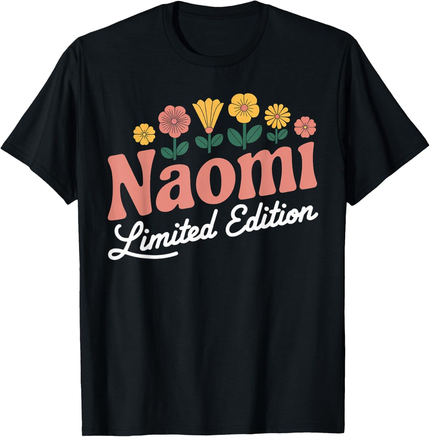 Naomi Limited Edition Vintage Custom Name Wife Grandma T-Shirt - T-Shirt | Black