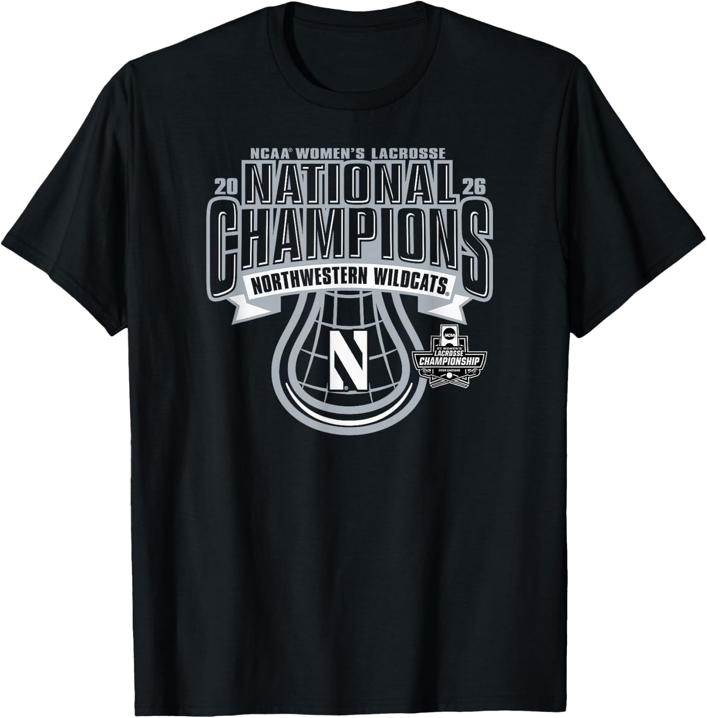 Northwestern Wildcats National Champs 2026 Women's Lacrosse T-Shirt - T-Shirt | Black